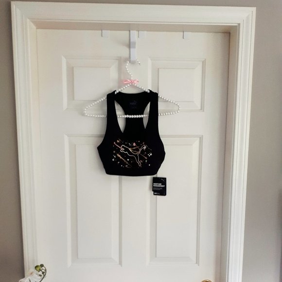 NWT Puma black & gold training racer back bralet, M - Picture 3 of 5